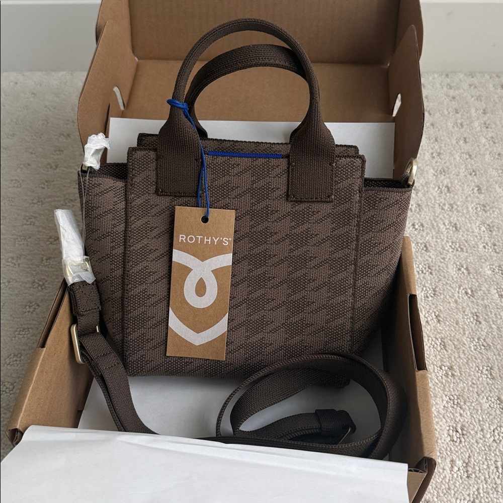 NWT Rothy's Cocoa Houndstooth Mini Handbag